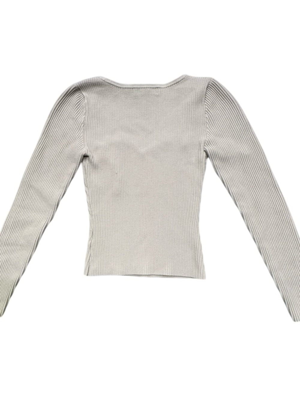 Babaton Aritzia Sculpt Knit Sweetheart Long Sleeve Top – Size 2XS – Cream - Picture 5 of 9